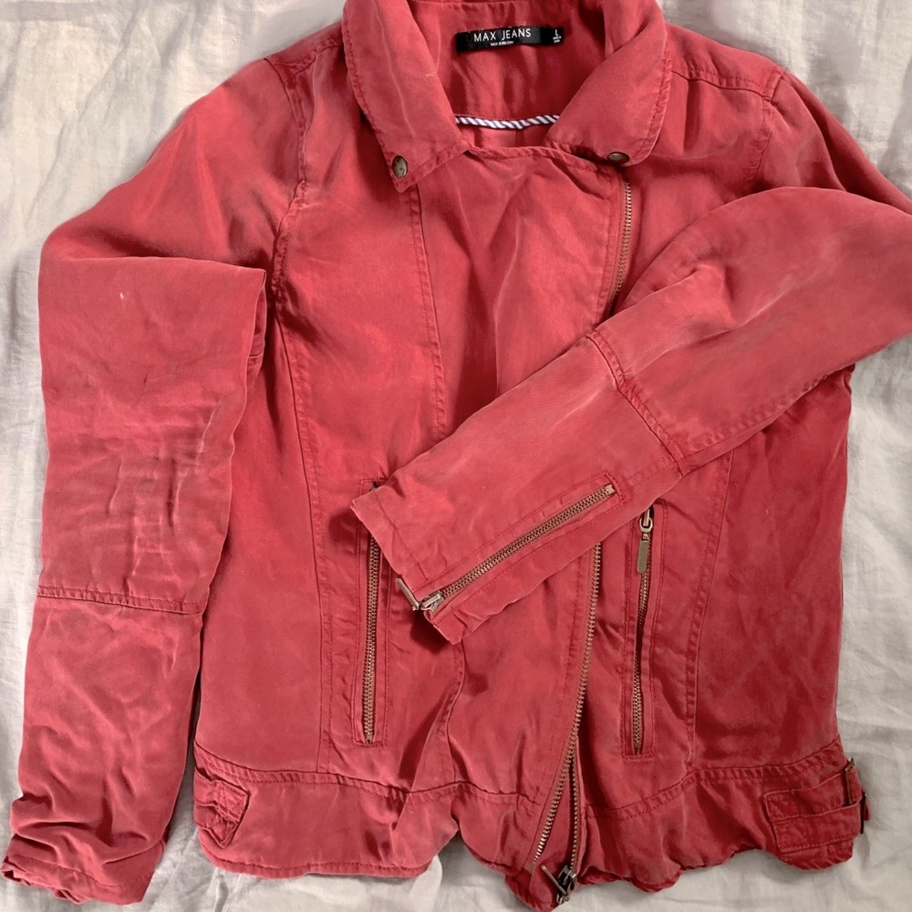 Max Jeans fabric Moto Jacket
